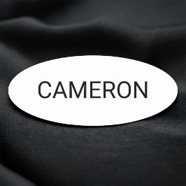 Etiqueta De Nome Pino do Crachá Oval de 3 polegadas ou branco magné