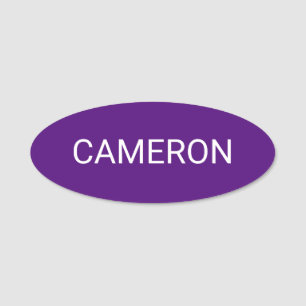 Etiqueta De Nome Pino do Crachá Oval Roxo ou Magnético de 3 polegad
