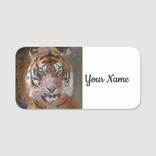 Etiqueta De Nome Pintura louca - tigre