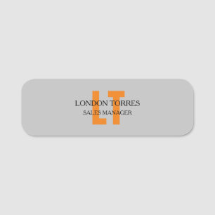 Etiqueta De Nome Placa de Cinzas Monogramas Atrativos