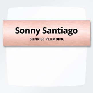 Etiqueta De Nome Placa de Identificação de Funcionário em Rose Gold