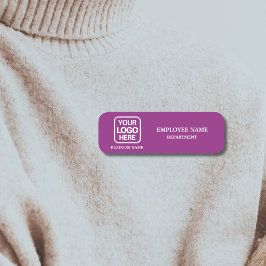 Etiqueta De Nome Placa de Identificação de Negócios Magenta Moderna