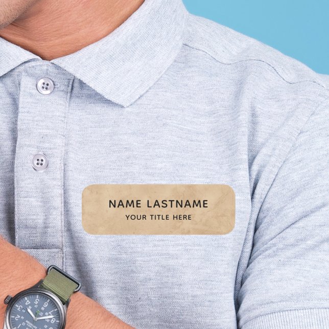 Etiqueta De Nome Placa de Identificação Simples em Faux Dourado  (Criador carregado)