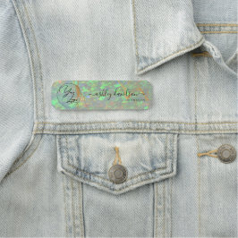 Etiqueta De Nome Placa de Nome Logotipo Empresarial Opala Verde