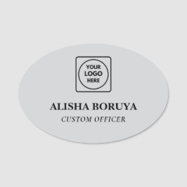 Etiqueta De Nome Placas de identificação com logotipo de prata poli