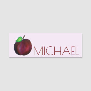 Etiqueta De Nome Plum Purple Summer Groceret Greenmarket