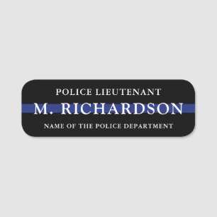 Etiqueta De Nome Policial Thin Blue Line