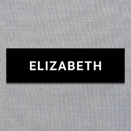 Etiqueta De Nome Preto-Funcionário Moderno