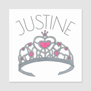 Etiqueta De Nome Princesa Esparsa Tiara Crown Fairy Tale Se Vestir