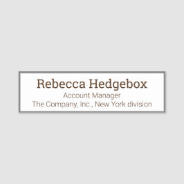 Etiqueta De Nome Profissional Costume Empregado Tittle Empresa