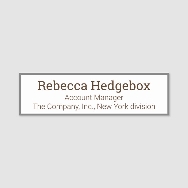 Etiqueta De Nome Profissional Costume Empregado Tittle Empresa (Frente)