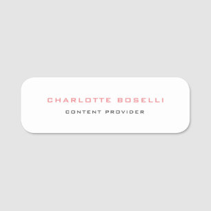 Etiqueta De Nome Profissional elegante minimalista