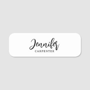 Etiqueta De Nome Profissional elegante moderno minimalista adicione