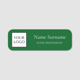 Etiqueta De Nome Promocional Logotipo Verde