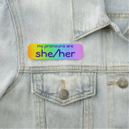 Etiqueta De Nome Pronouns Pin "Ela/Ela"