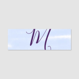 Etiqueta De Nome Purple pastel watercolor monogram name letterretro