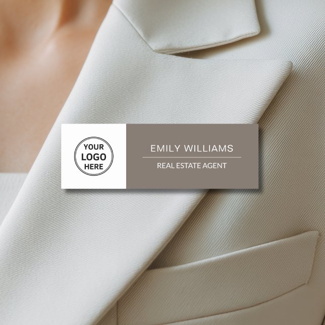 Etiqueta De Nome Real Estate Agent Realtor Broker Logo  (Real Estate Agent Realtor Broker Logo Name Tag)