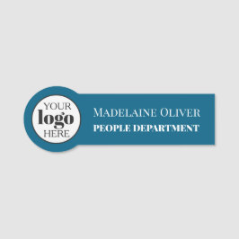 Etiqueta De Nome Recursos humanos para funcionários Logotipo azul B