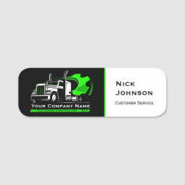 Etiqueta De Nome Reparo profissional da empresa de transporte rodov