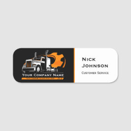 Etiqueta De Nome Reparo profissional da empresa de transporte rodov