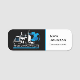 Etiqueta De Nome Reparo profissional da empresa de transporte rodov