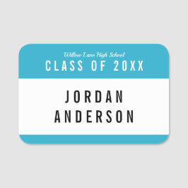 Etiqueta De Nome Reunião de Classe de Cor Editável