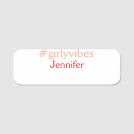 Etiqueta De Nome Rosa claro de hashtag Bossbabe adiciona nome e che