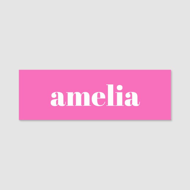 Etiqueta De Nome Rosa Quente da Moda (Frente)