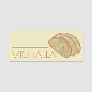 Etiqueta De Nome Rye Bread Slices Loaf Jewish Bakery Boulangerie
