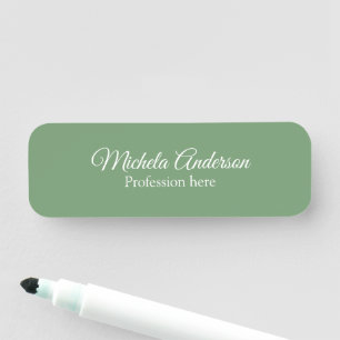 Etiqueta De Nome Sage green hair stylist adicionar nome ao site de