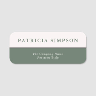 Etiqueta De Nome Sage Green & Pearly White: Simplicidade e Legância