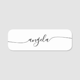 Etiqueta De Nome Script de Assinatura Centralizada de Glam Minimali