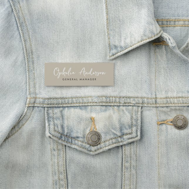 Etiqueta De Nome Script natural mínimo moderno boho QRcode (In Situ)