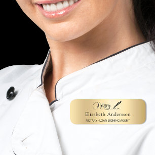 Etiqueta De Nome Script ouro do agente de assinatura de empréstimo 