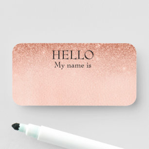 Etiqueta De Nome Seque o ouro cor-de-rosa customizável reusável d