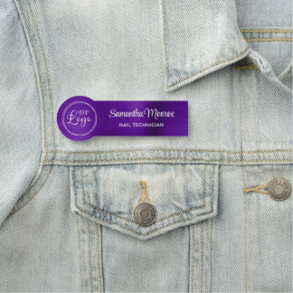 Etiqueta De Nome Seu logotipo comercial aqui Indigo Roxo Ombro