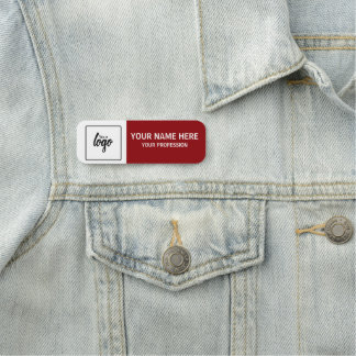 Etiqueta De Nome Seu logotipo e nome personalizados para funcionári