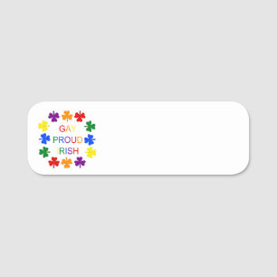 Etiqueta De Nome Shamrocks irlandeses LGBT Gay orgulhosos