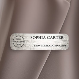 Etiqueta De Nome Silver Flora Executive Custom