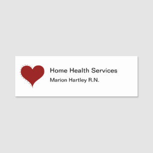Etiqueta De Nome Símbolo cardíaco Home Health Funcionarios médic