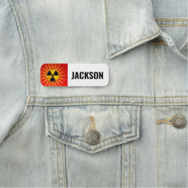 Etiqueta De Nome Símbolo de Radiação Radiante