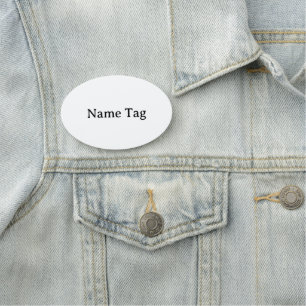 Etiqueta De Nome Simple Profissional 3" X 2" Oval Clássico 