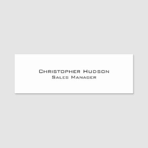 Etiqueta De Nome Simples branco preto