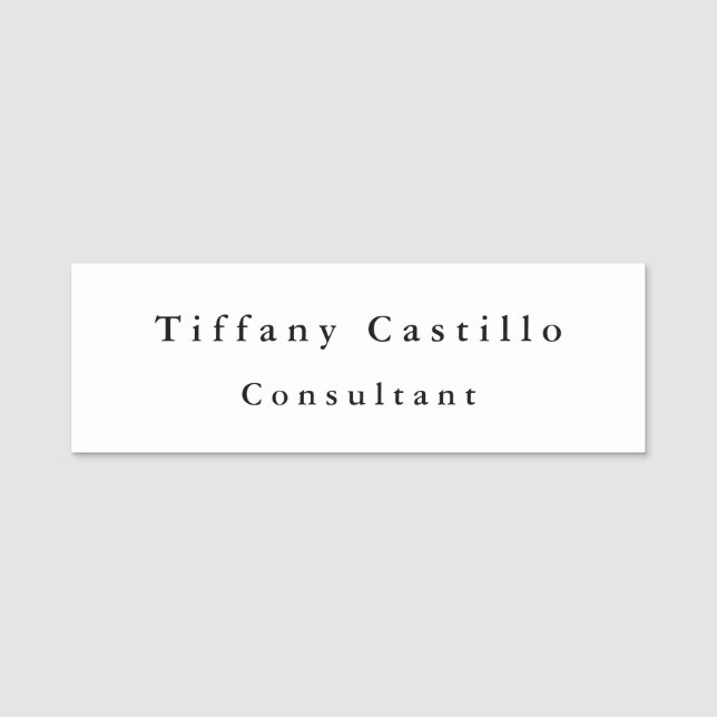 Etiqueta De Nome Simples Elegante Moderno (Frente)