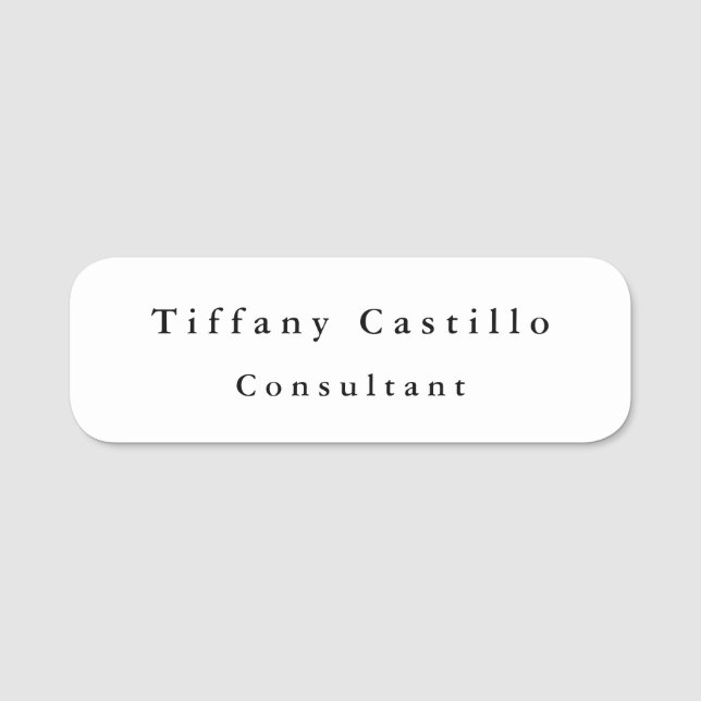 Etiqueta De Nome Simples Elegante Moderno (Frente)
