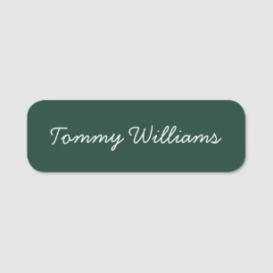 Etiqueta De Nome Simples Emerald Green Professional