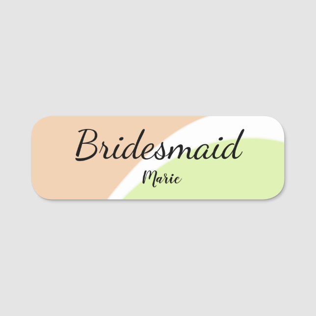 Etiqueta De Nome SIMPLES MINIMAL adicione seu nome bridesmaid perso (Frente)