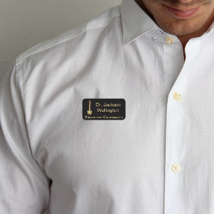 Etiqueta De Nome Spinal Column Chiropractic Business in Black