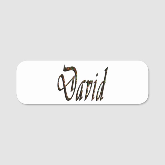 Etiqueta De Nome Starry Designed David Name, (Frente)