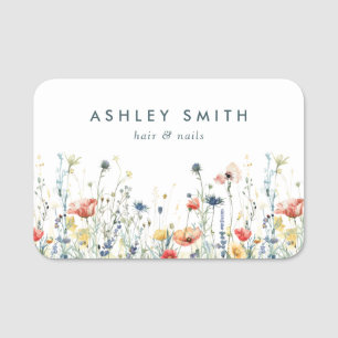 Etiqueta De Nome Summer Wildflower Field